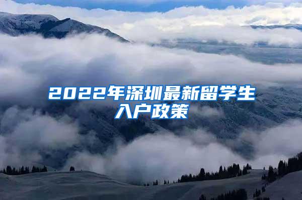 2022年深圳最新留学生入户政策