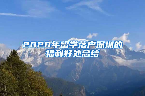 2020年留学落户深圳的福利好处总结