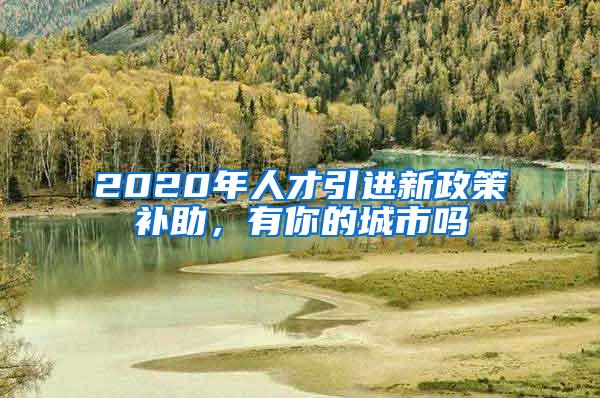 2020年人才引进新政策补助，有你的城市吗