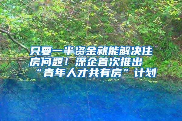 只要一半资金就能解决住房问题！深企首次推出“青年人才共有房”计划