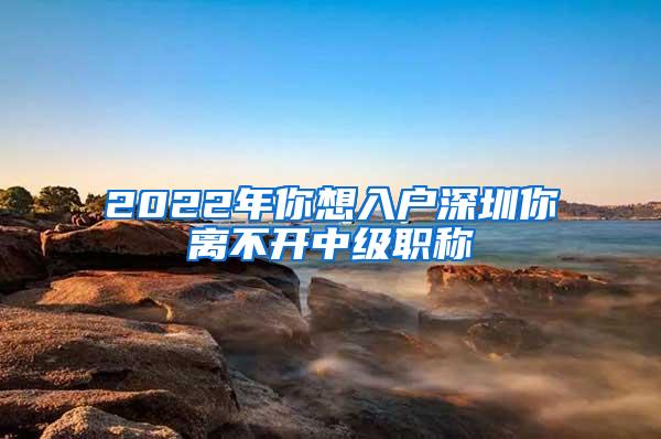 2022年你想入户深圳你离不开中级职称