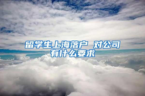 留学生上海落户 对公司有什么要求