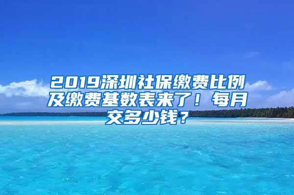 2019深圳社保缴费比例及缴费基数表来了！每月交多少钱？