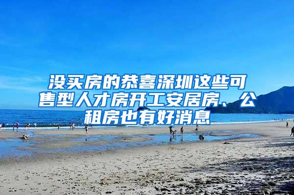 没买房的恭喜深圳这些可售型人才房开工安居房、公租房也有好消息