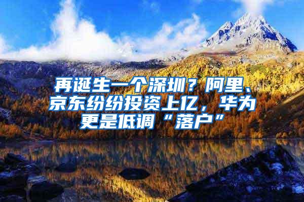 再诞生一个深圳？阿里、京东纷纷投资上亿，华为更是低调“落户”