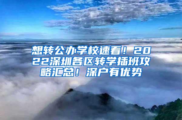 想转公办学校速看！2022深圳各区转学插班攻略汇总！深户有优势