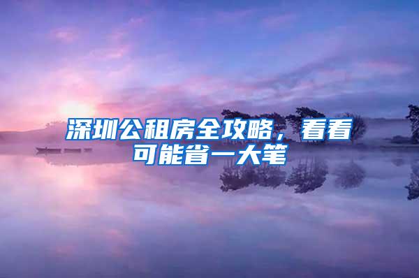 深圳公租房全攻略，看看可能省一大笔