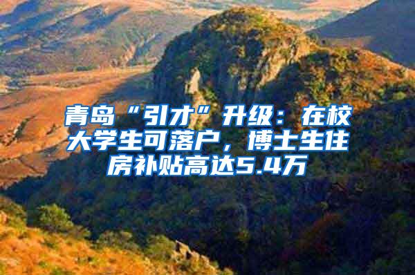 青岛“引才”升级：在校大学生可落户，博士生住房补贴高达5.4万