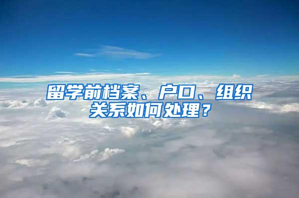 留学前档案、户口、组织关系如何处理？