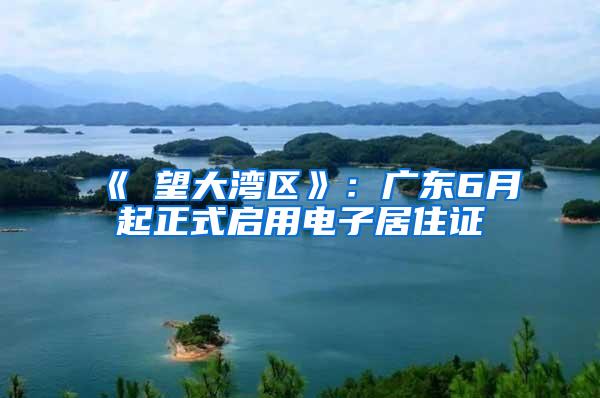 《瞭望大湾区》：广东6月起正式启用电子居住证