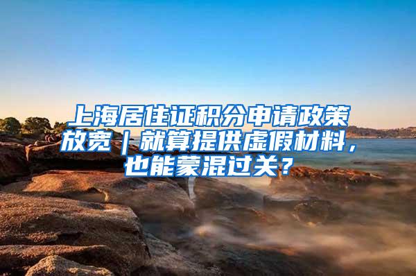 上海居住证积分申请政策放宽｜就算提供虚假材料，也能蒙混过关？