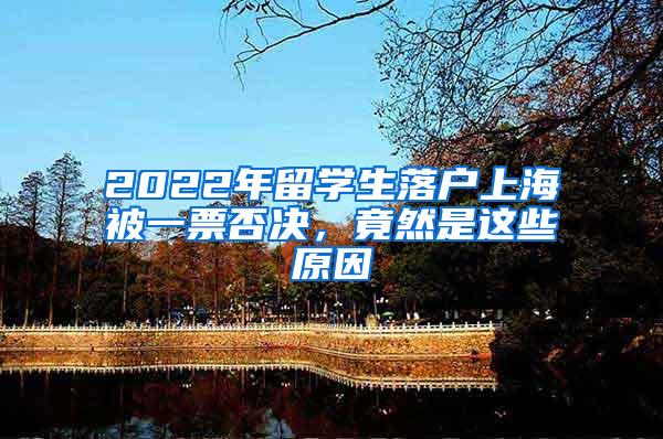 2022年留学生落户上海被一票否决，竟然是这些原因