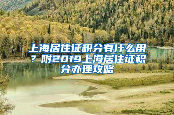 上海居住证积分有什么用？附2019上海居住证积分办理攻略