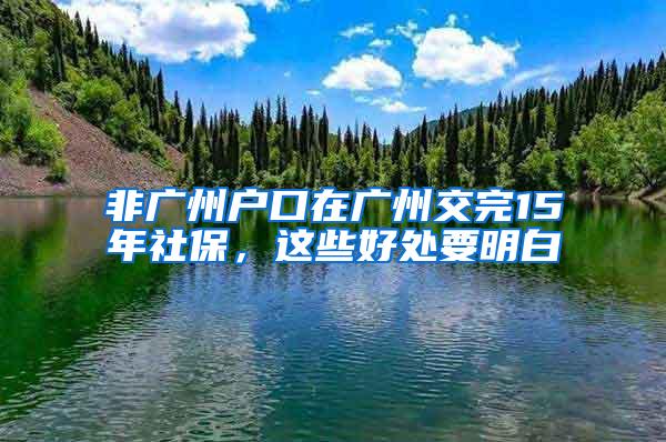 非广州户口在广州交完15年社保，这些好处要明白