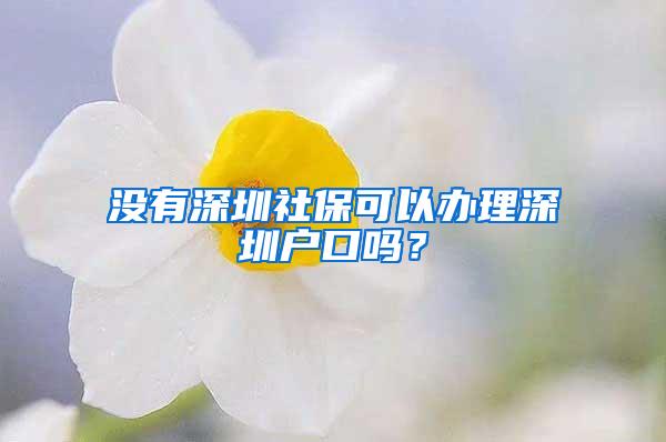 没有深圳社保可以办理深圳户口吗？