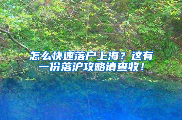 怎么快速落户上海？这有一份落沪攻略请查收！