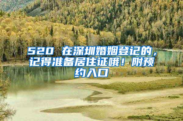 520 在深圳婚姻登记的，记得准备居住证哦！附预约入口