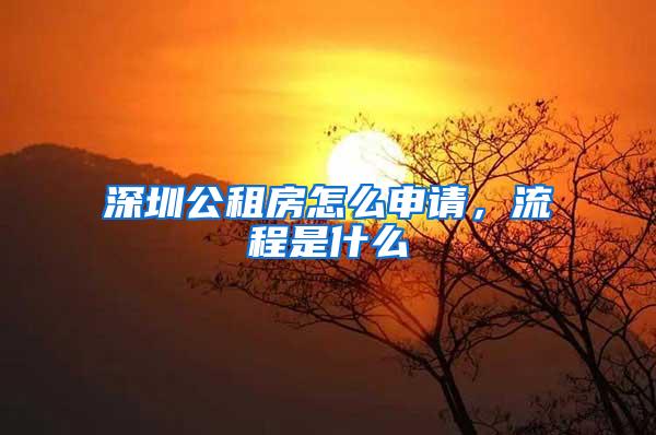 深圳公租房怎么申请，流程是什么