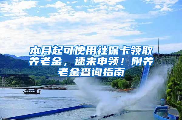 本月起可使用社保卡领取养老金，速来申领！附养老金查询指南→