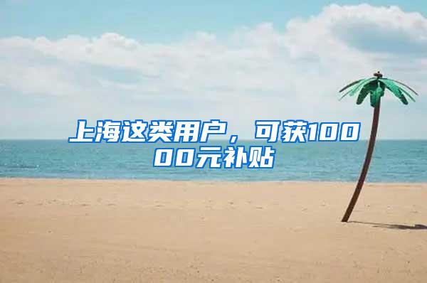 上海这类用户，可获10000元补贴