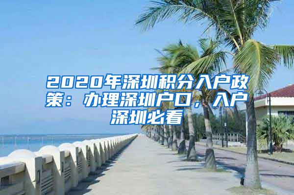 2020年深圳积分入户政策：办理深圳户口，入户深圳必看