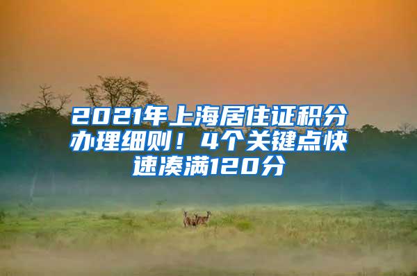 2021年上海居住证积分办理细则！4个关键点快速凑满120分