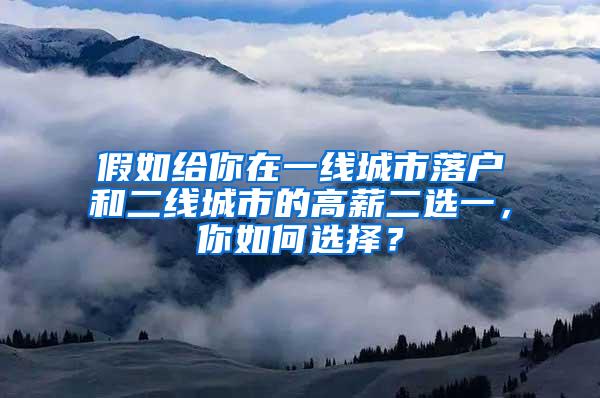 假如给你在一线城市落户和二线城市的高薪二选一，你如何选择？