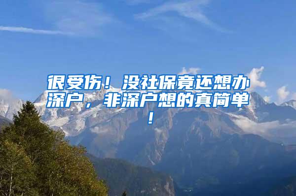 很受伤！没社保竟还想办深户，非深户想的真简单！