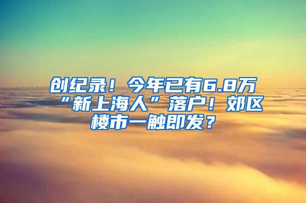 创纪录！今年已有6.8万“新上海人”落户！郊区楼市一触即发？