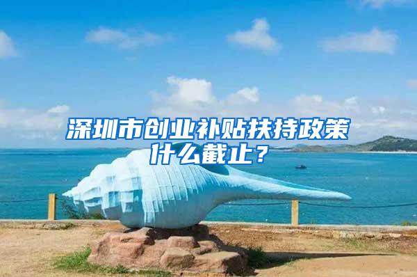 深圳市创业补贴扶持政策什么截止？