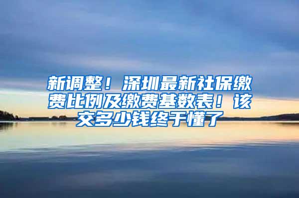 新调整！深圳最新社保缴费比例及缴费基数表！该交多少钱终于懂了