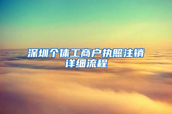 深圳个体工商户执照注销详细流程