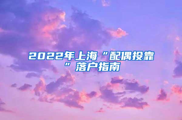 2022年上海“配偶投靠”落户指南