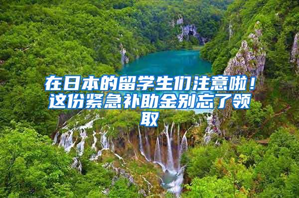 在日本的留学生们注意啦！这份紧急补助金别忘了领取