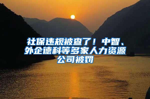 社保违规被查了！中智、外企德科等多家人力资源公司被罚