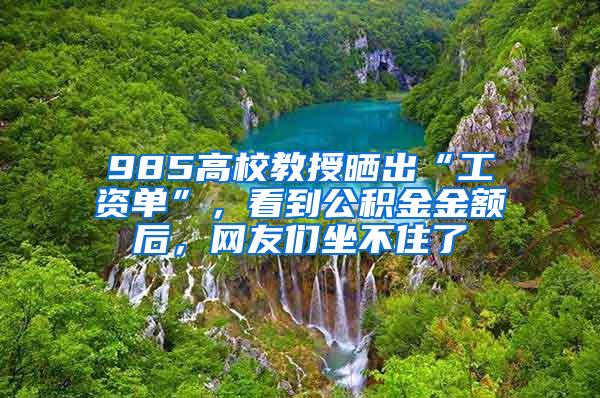 985高校教授晒出“工资单”，看到公积金金额后，网友们坐不住了