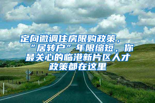 定向微调住房限购政策，“居转户”年限缩短，你最关心的临港新片区人才政策都在这里