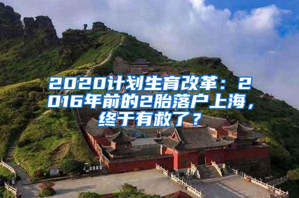 2020计划生育改革：2016年前的2胎落户上海，终于有救了？