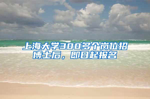 上海大学300多个岗位招博士后，即日起报名