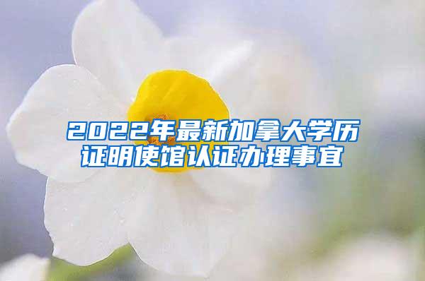 2022年最新加拿大学历证明使馆认证办理事宜