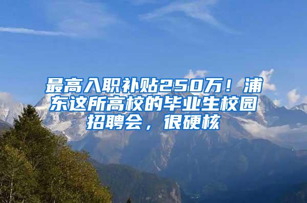 最高入职补贴250万！浦东这所高校的毕业生校园招聘会，很硬核