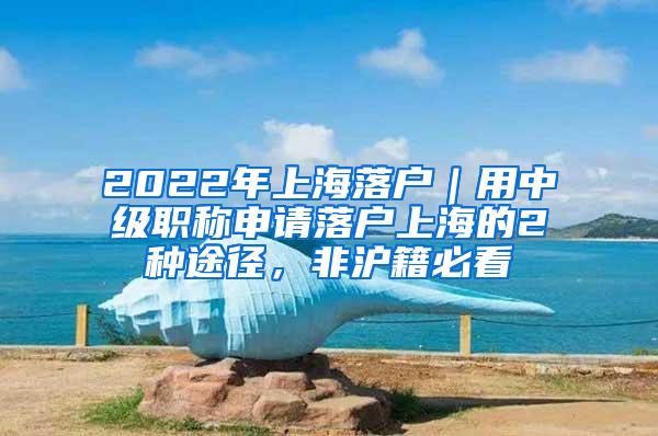 2022年上海落户｜用中级职称申请落户上海的2种途径，非沪籍必看