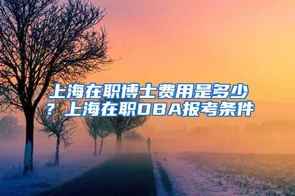 上海在职博士费用是多少？上海在职DBA报考条件