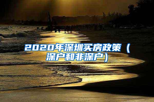 2020年深圳买房政策（深户和非深户）