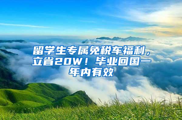 留学生专属免税车福利，立省20W！毕业回国一年内有效