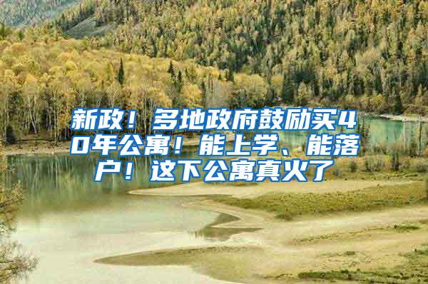 新政！多地政府鼓励买40年公寓！能上学、能落户！这下公寓真火了