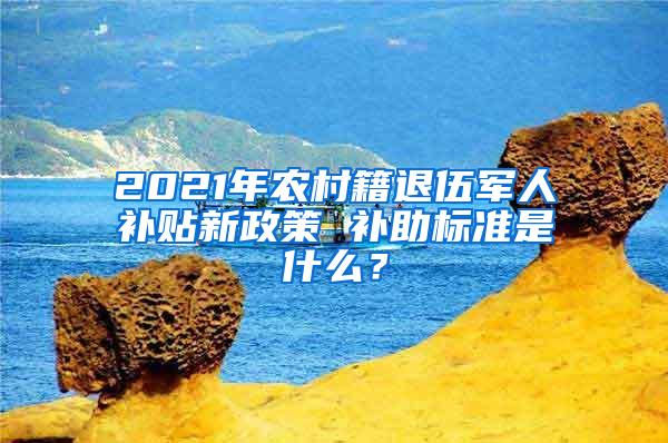 2021年农村籍退伍军人补贴新政策 补助标准是什么？