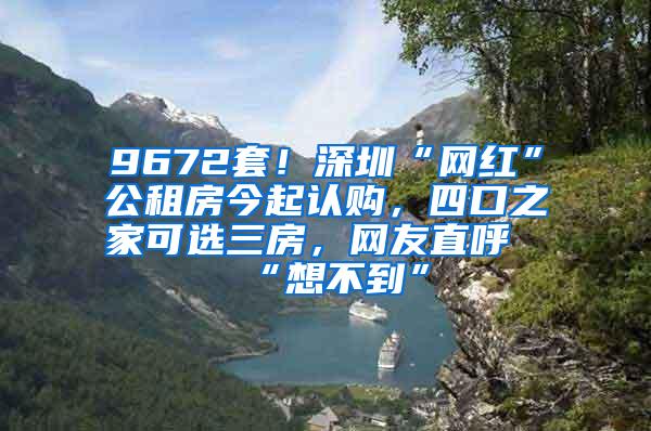 9672套！深圳“网红”公租房今起认购，四口之家可选三房，网友直呼“想不到”