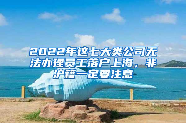 2022年这七大类公司无法办理员工落户上海，非沪籍一定要注意