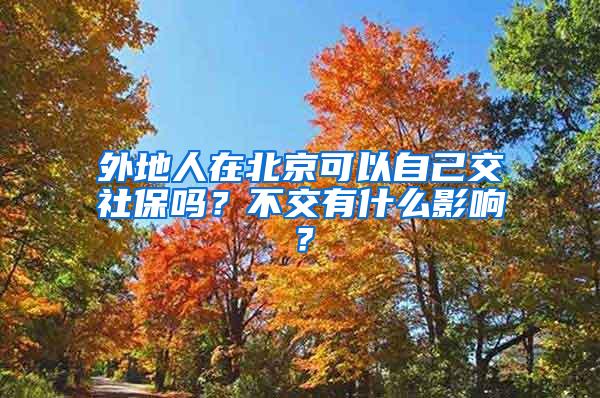 外地人在北京可以自己交社保吗？不交有什么影响？